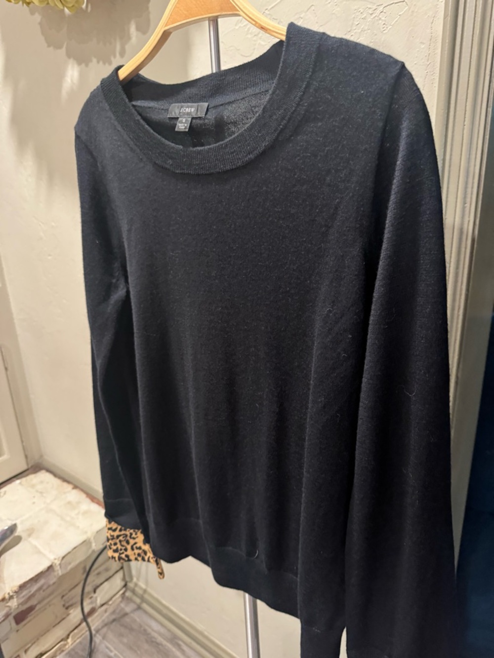 J. Crew Black Long Sleeve Crewneck Sweater